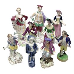 Seven Spode Chelsea figures, comprising 
