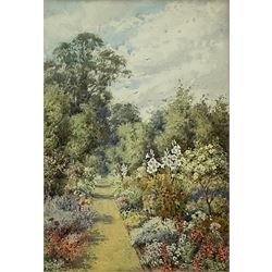Lilian Stannard (British 1877-1944): Country Garden Pathways, pair watercolours signed 24cm x 17cm (2)