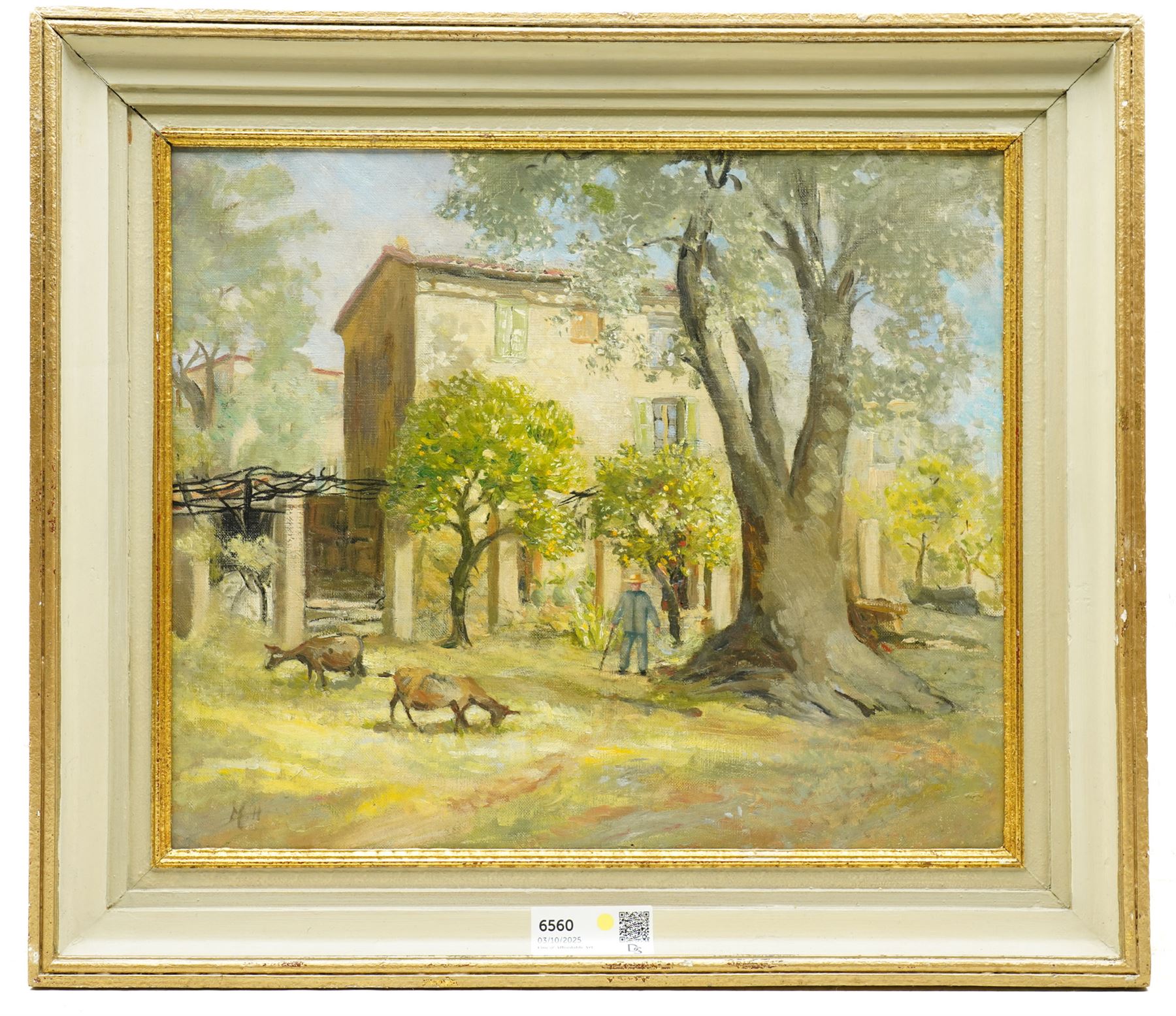 Marjorie Hoare (British 1953): 'House in Provence' and 'The Copse', two oils on canvas signed, inscribed verso max 37cm x 44cm (2)
