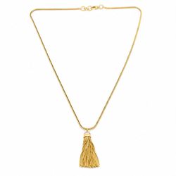 18ct gold diamond tassel pendant necklace, the white gold dome top pave set with twenty single cut diamonds, suspending a thirty-seven foxtail link strands, on a foxtail link chain necklace, total diamond weight approx 1.60 carat