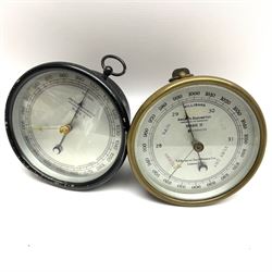 T.A. Reynolds, Son & Wardale Ltd 'Mark II' aneroid barometer and a black painted aneroid barometer 'Mark 3'