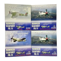 Four 1:72 scale model airplanes comprising Skyguardians ‘Hawker Seafury’ models RAF WH589, two 805 Sqn VX730 HMS Sydney Korea and HMAS Sydney VX726 Japan 1952; all in original boxes (4)
