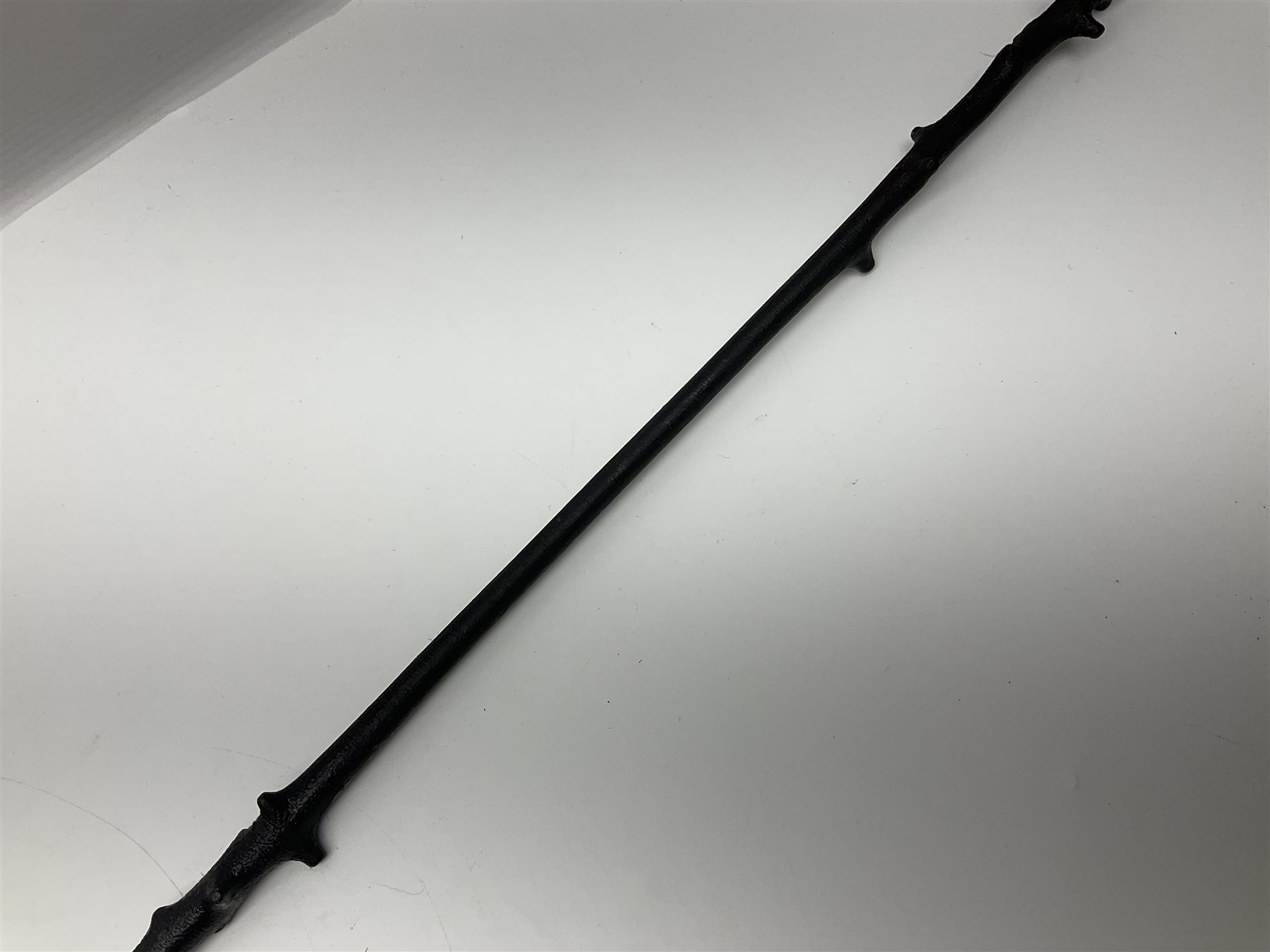 Victorian trap/coaching whip, principally in blackened thorn wood, with a silver cap engraved 'Marmaduke Furness Esquire Nov 1st 1904', hallmarked London 1900, makers mark AC, L173cm 