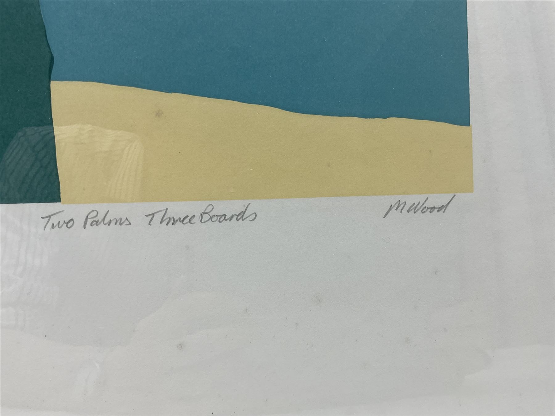 M Wood (20th century): 'Three Palms - Two Boards' and 'Two Palms - Three Boards', pair limited edition screenprints signed titled and numbered 40/45 and 30/40, respectively, 41cm x 31cm with full margins (2)