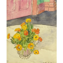  Walter Taylor (British 1860-1943): Still Life of Flowers in a Vase, watercolour signed with studio stamp 38cm x 30cm Provenance: from the collection of the late Brian Hill of Bridlington, purchased by Brian Hill from the Michael Parkin Gallery, Motcomb St. London 1994  