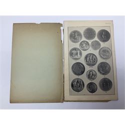 Group of William Wilberforce Abolition of Slavery items, comprising Wedgwood black on cane Jasperware pin tray, Wedgwood light blue Jasperware plate, and two Wedgwood oval medallion pendants, each depicting a kneeling figure beneath the inscription 'AM I NOT A MAN AND A BROTHER?', an Eastgate pottery plaque decorated in relief with a kneeling figure before William Wilberforce, a Hull Museum Publications pamphlet titled 'Medals, Tokens, etc., Issued in Connection with William Wilberforce and the Abolition of Slavery', by Thomas Sheppard, dated 1916, and an antique print depicting William Wilberforce after the original portrait by George Richmond, (7)