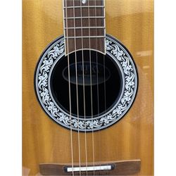 Ovation Ultra Series Model No.1512 electro acoustic guitar, 1980s/90s with textured black bowl back, natural spruce top and mahogany neck, serial no.232916 L104cm; in Hiscox Liteflite case with GuitarKes Workshop set-up and service certificate date October 2021
