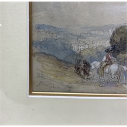 David Roberts RA (Scottish 1796-1864): 'Returning from Market', watercolour signed and titled in pencil 14cm x 22cm 