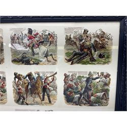 Payne (Harry) Artist: Victoria Cross Gallery; Complete set of twelve chromolithographic relief printed cards published by Birn Bros. (BB). Each: 120 x 155 mm; displayed together in an ebonised frame 54 x 82.5cm; together with the half leather bound reference book by Edwin Hodder entitled Heroes of Britain in Peace and War (2)