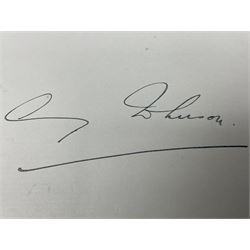 Amy Johnson (1903-1941) English Pioneer Aviatrix - signature on small oblong piece of paper folded in half; with CoA 13 x 8cm