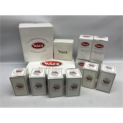 Thirteen Wade Collectors Club figures, comprising six Alice in Wonderland figures; Queen of Hearts, Alice, Mad Hatter, The Doormouse, White Rabbit and Cheshire cat, six Cinderella figures; Fairy Godmother, Cinderella Ready for the Ball, Prince Charming, Cinderella, Clorinda and Thisbe, together with Beauty from Beauty and the Beast, all with original boxes  