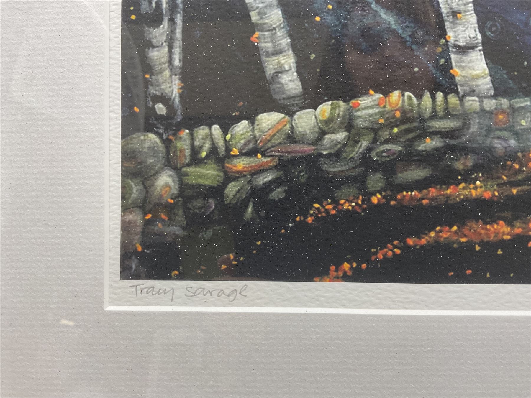 Tracy Savage (Scarborough 1963-): 'Autumn Walk', limited edition print signed titled and numbered 22/295 in pencil, 42cm x 64cm 