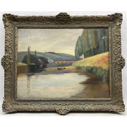 John Mansfield Crealock (British/Irish 1871-1959): 'The Seine near Meudon', oil on canvas signed, titled and dated 1954 verso 49cm x 64cm