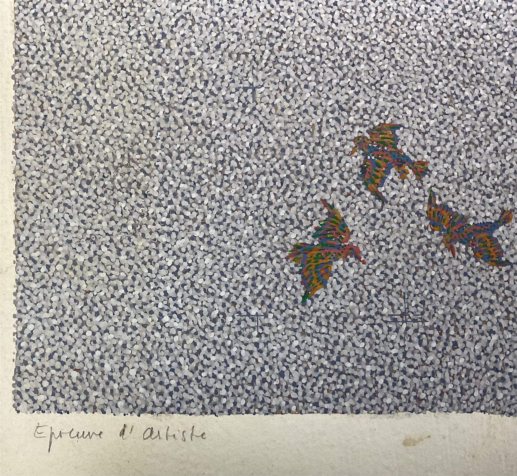 André Lejosne (French 1929-?): L'Enfant, artists proof lithograph signed and indistinctly titled in pencil, inscribed with poem verso 39cm x 43cm; Abstract Pyramid, lithograph unsigned 87cm x 60cm (2)