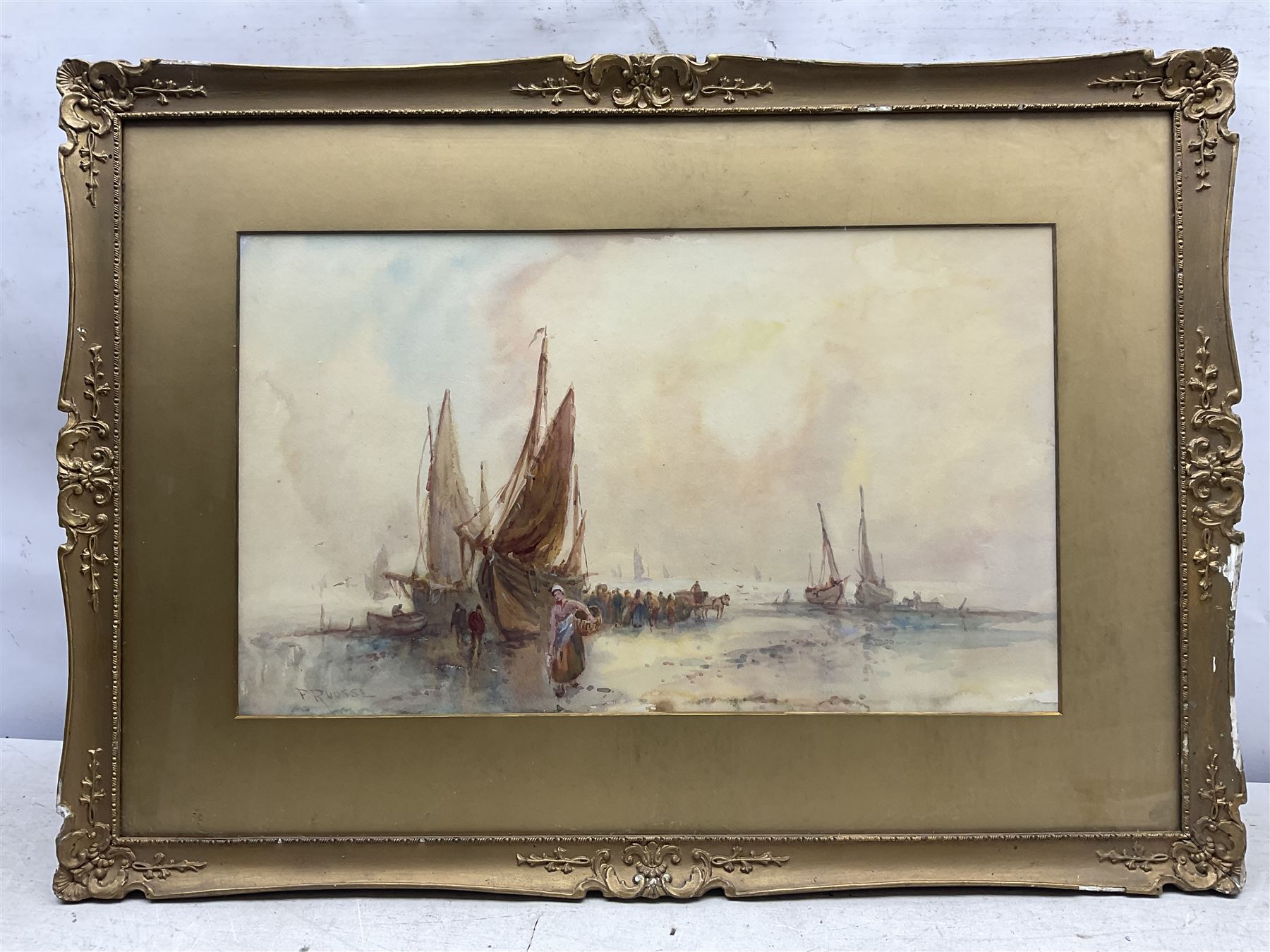 Frank Rousse (British fl.1897-1917): Returning Home with the Catch, pair watercolours signed 29cm x 49cm (2)