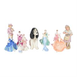 Collection of Coalport and similar figures, including Alison, True Love Mystique etc 