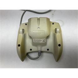 Dreamcast console, one controller, original instruction booklet with magazine and four games, ‘Aerowings’, ‘Buggy Heat’, ‘ Racing Simulation Monaco Grand Prix’ and ‘Who Wants to be a Millionaire’, all in original cases with instruction booklets 