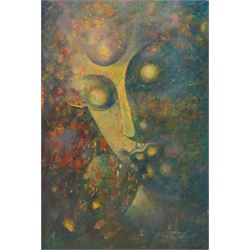 Ngwe Gaing (Burmese 1901-1967): Buddha, oil on board signed and dated '47, 60cm x 40cm
Notes: Painted in 1947, during a period of political unrest preceding Burma’s independence in January 1948. Ngwe Gaing was one of Burma’s leading 20th-century painters. He served as Court Painter to the descendants of the last Burmese king and played a key role in shaping modern Burmese art through both his work and teaching.