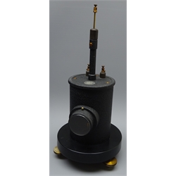  Nivoc Mirror Galvanometer, black crackle finish case on Bakelite base with three adjustable brass feet,   