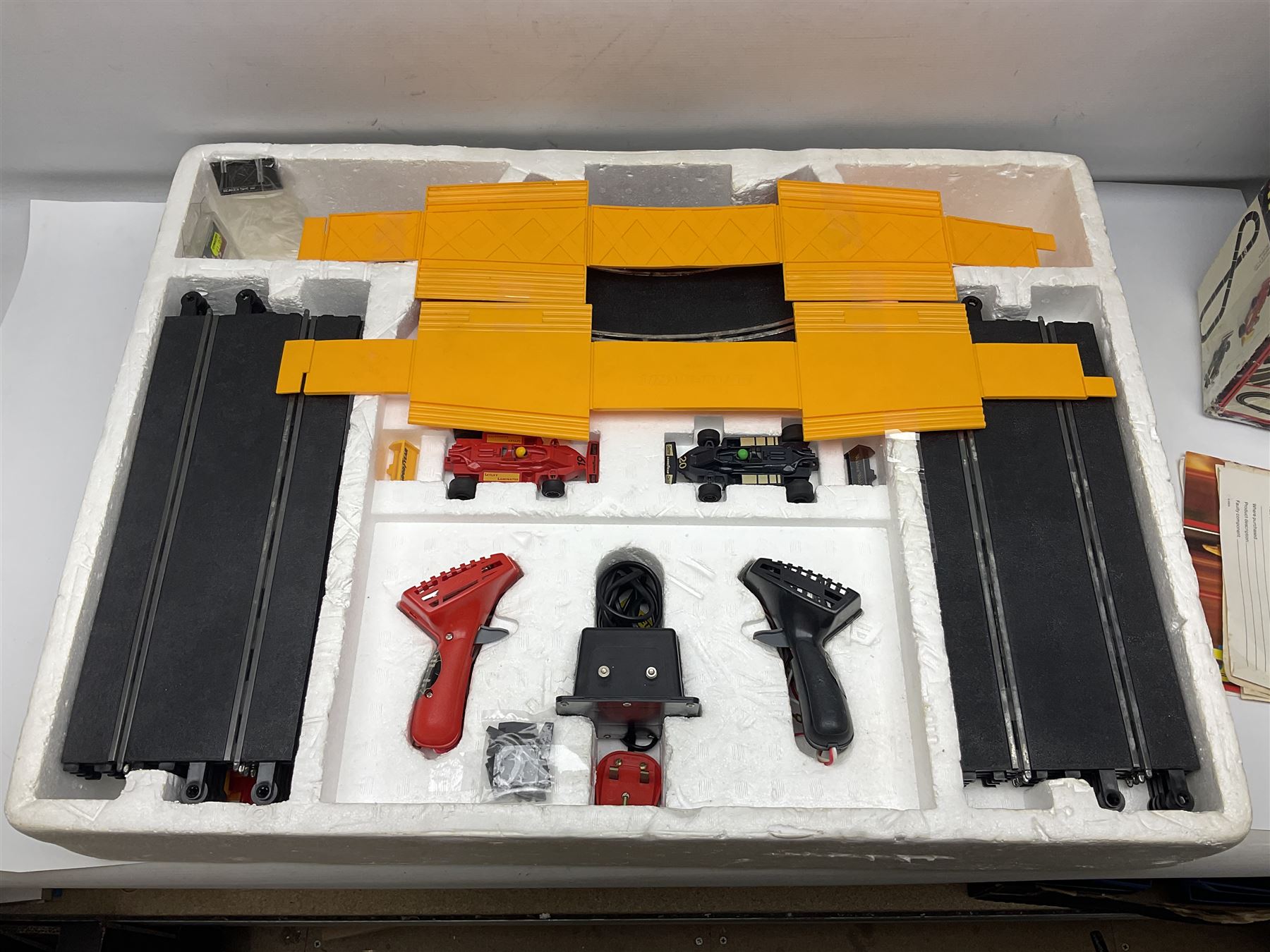 Scalextric - Pole Position set with Team Talbot and Wolf racing cars; boxed with paperwork