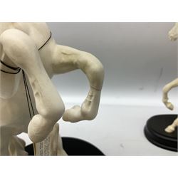 Six Royal Doulton horse figures in a matt finish on plinths, to include Spirit of the wind, Spirit of the wild, Springtime etc