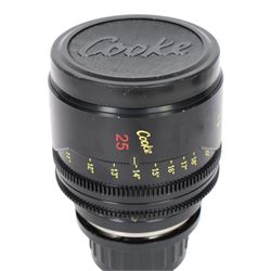 Cooke Mini S4/i 25mm T2.8 prime lens with PL mount, serial no. 8025-0714, with front and back lens caps