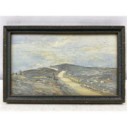 Daisy Smith (British 1891-1983): A Moorland Road, watercolour signed, indistinctly inscribed verso 14cm x 24.5cm